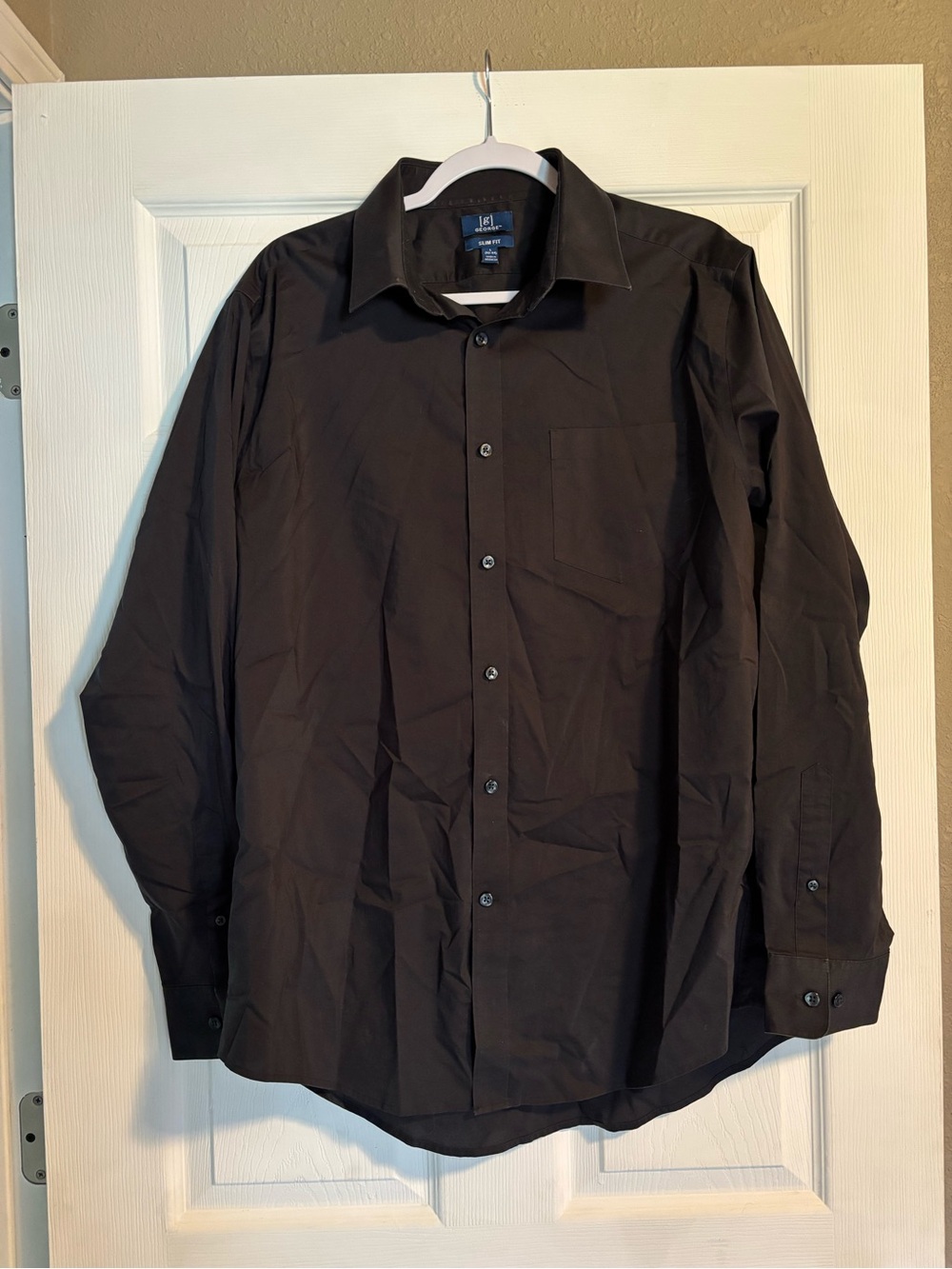 George Men's Black Long-Sleeve Dress Shirt